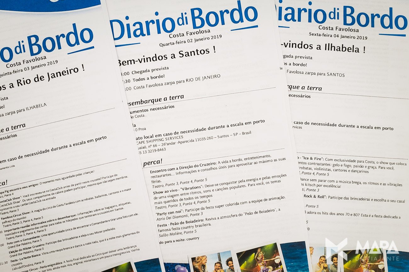 Programação do Costa Favolosa