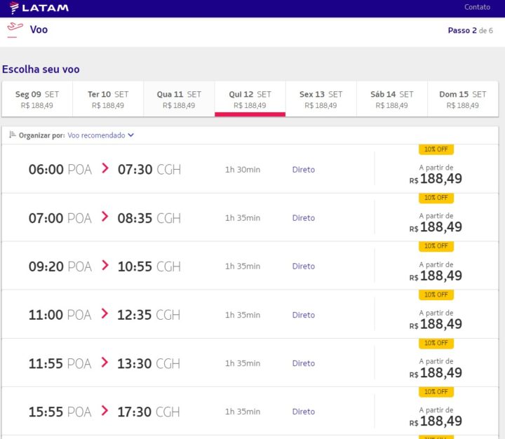 Promoção de passagem aérea