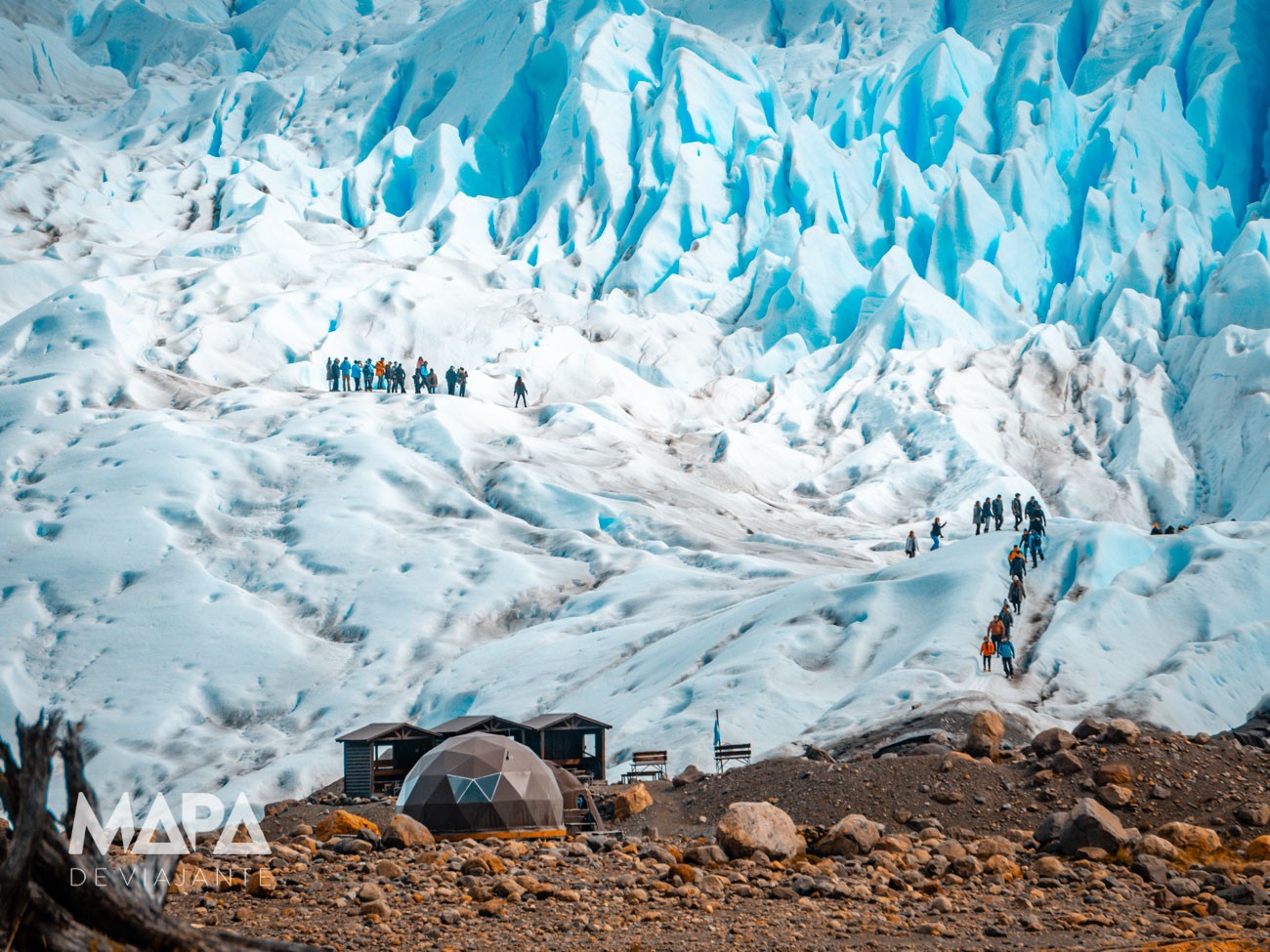 Mapa de Viajante: Base de acesso ao trekking na geleira Perito Moreno