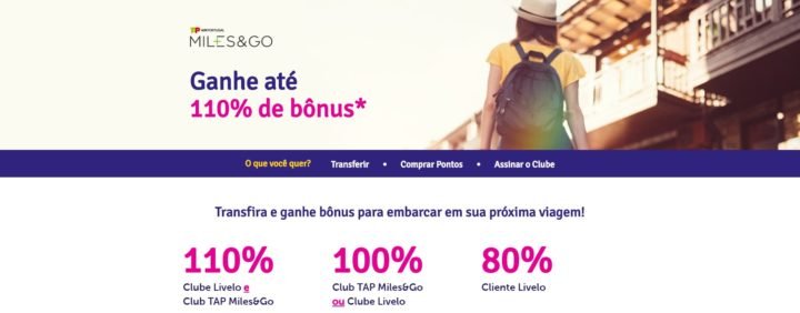 Exemplo de promoção de transferência de pontos