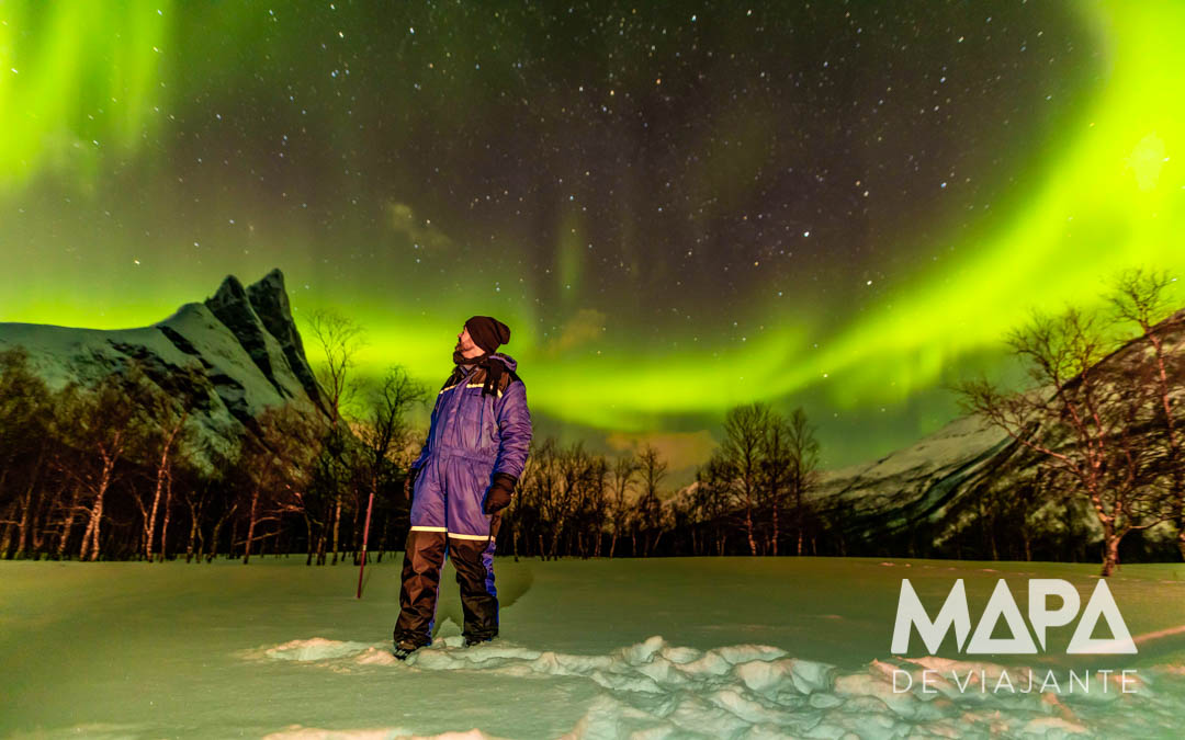 Mapa de Viajante Aurora Boreal Tromso Noruega