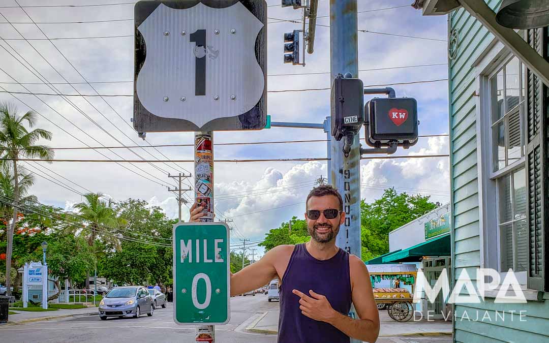Mile 0 Route 1 Milha zero Florida Keys