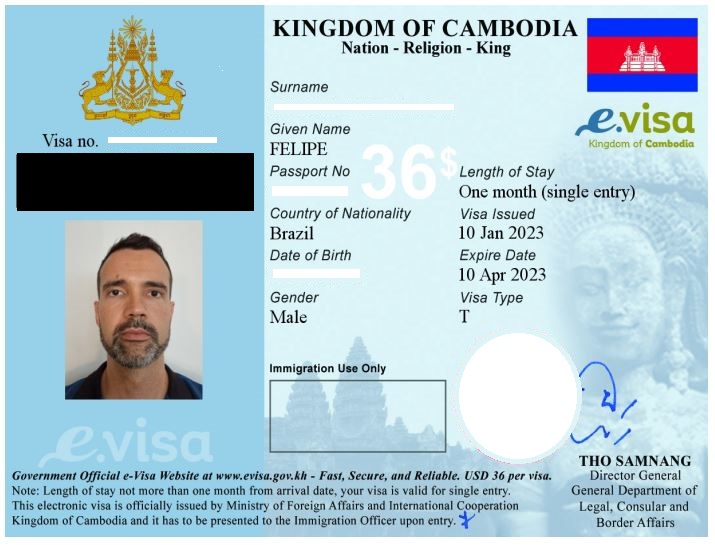 E-visa Camboja Mapa de Viajante